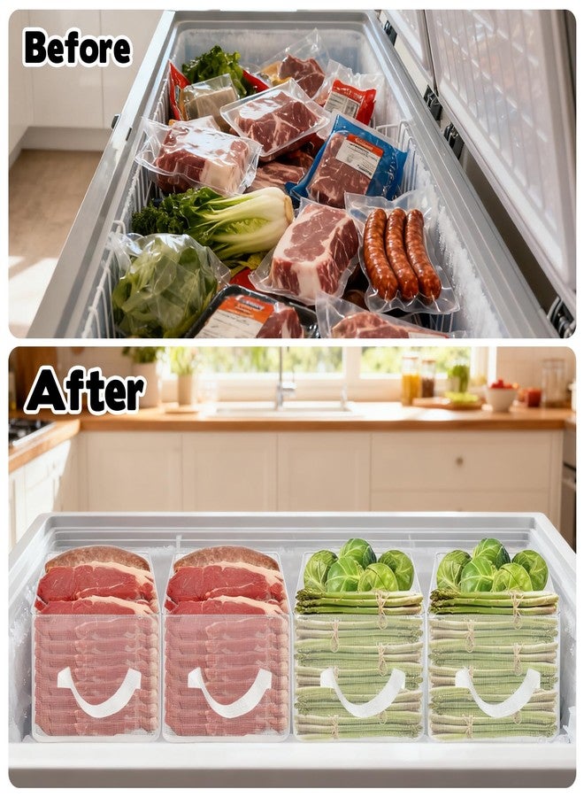 CebraBounze 4 Pack Collapsible Chest Freezer Organizer Bins with Portable Handles 11.8 x 9.4 x 6.7 Inch Food Storage Bins for Kitchen, Countertops, Cabinets, Fridge, Drinks, Fruits, Vegetable, Cereals - Image 4